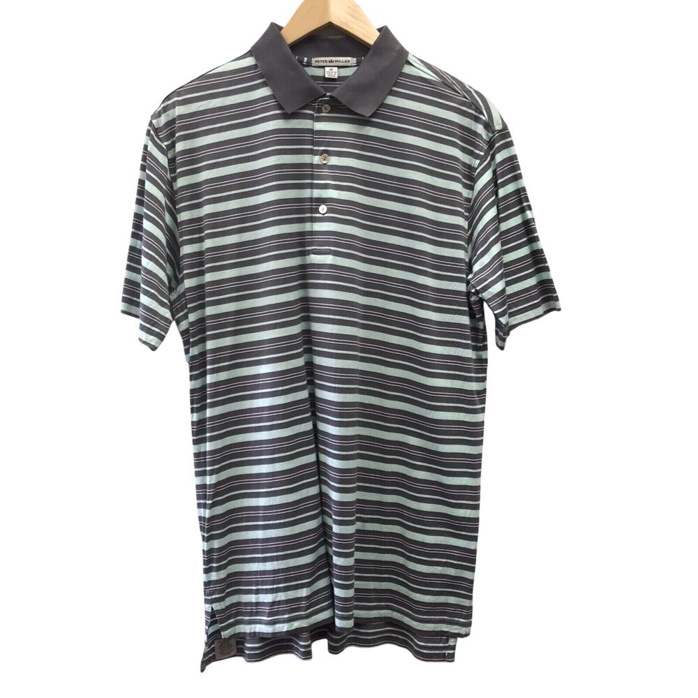 Peter Millar Shirt Mens Medium Green Gray